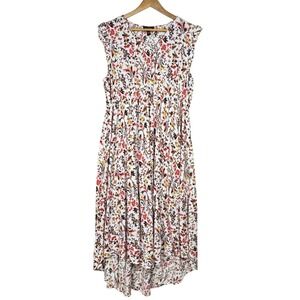 Jessica Simpson Hi-Lo Midi Dress Womens XL Floral Viscose Boho Chic Whimsical